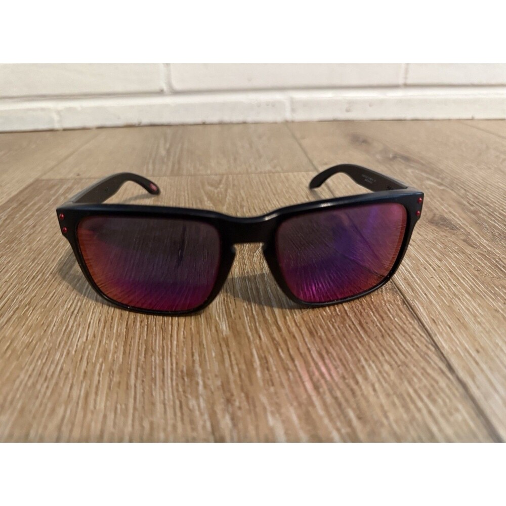 Oakley Holbrook 009102 Sunglasses Black Mirror Red Polarized Sunglasses